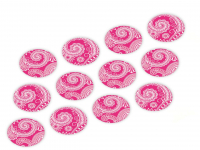 Cupcake Buttons Indisch pink 12 Stück