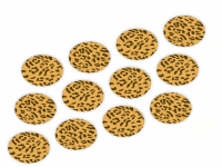 Cupcake Buttons Leopard gelb 12 Stück