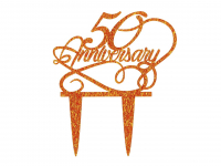 Cake Topper 50. Anniversary gold