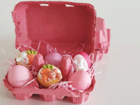 Eierkarton 6er fr Mini-Cupcakes pink