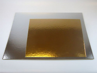 FunCakes Cake Cards silber-gold Quadratisch 30cm, Stärke 1mm, 3 Stück