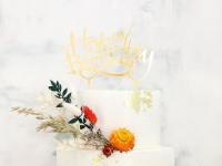 Cake Topper Happy Birthday gold