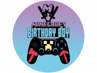 Tortenaufleger Minecraft Birthday Boy, rund 20cm