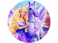 Tortenaufleger Barbie und der geheimnisvolle Pegasus, rund 20cm