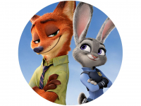 Tortenaufleger Zootopia Nick und Judy, rund 20cm