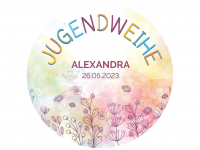 Tortenaufleger Jugendweihe Blumenwiese, rund 20cm