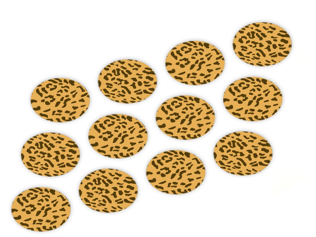 Cupcake Buttons Leopard gelb 12 Stück