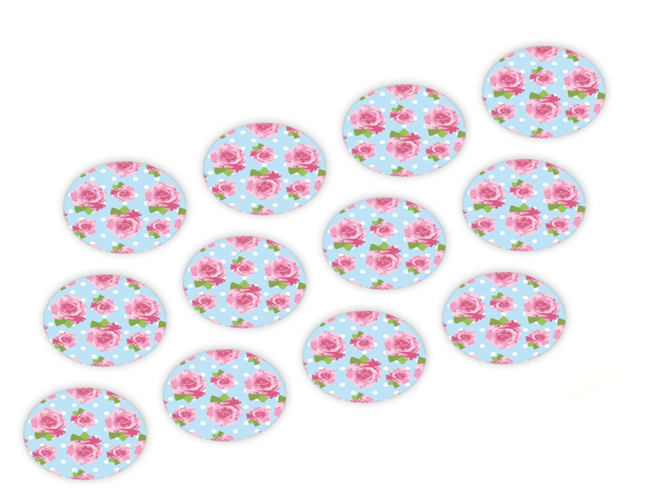 Cupcake Buttons Rosen 12 Stück