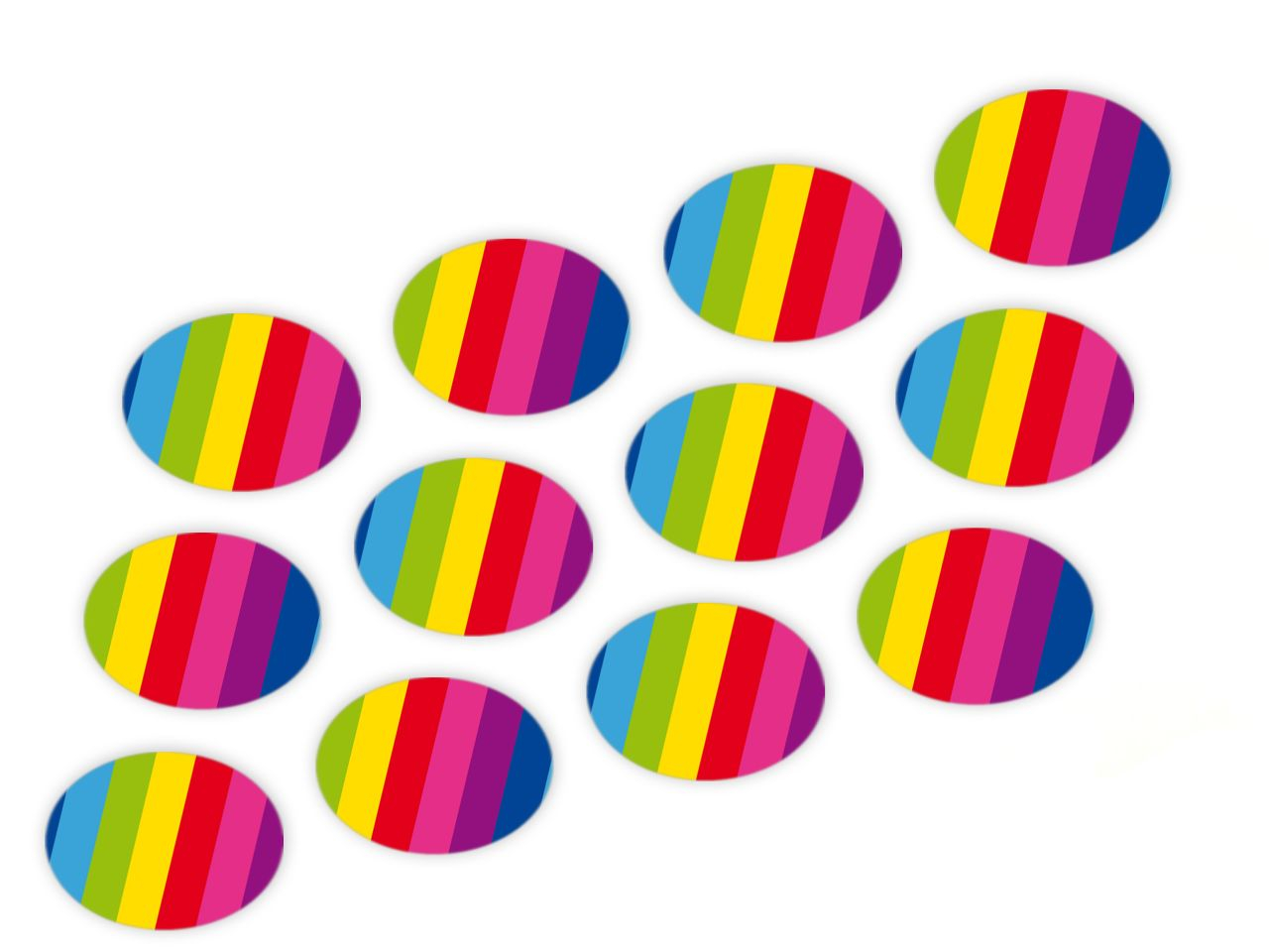 Cupcake Buttons Regenbogen 12 Stck