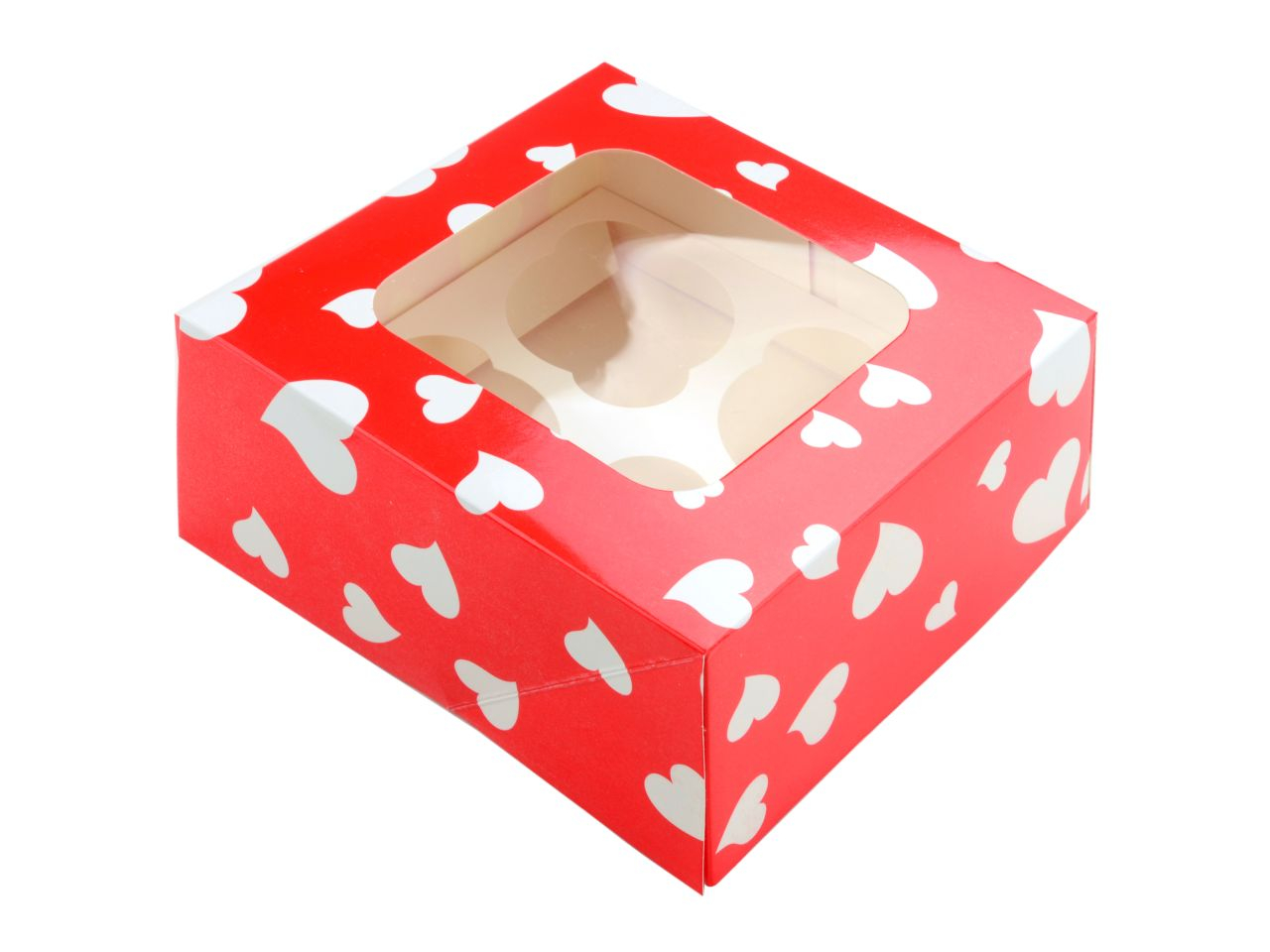 Cupcake Box Herzen für 4 Stück 2er Set
