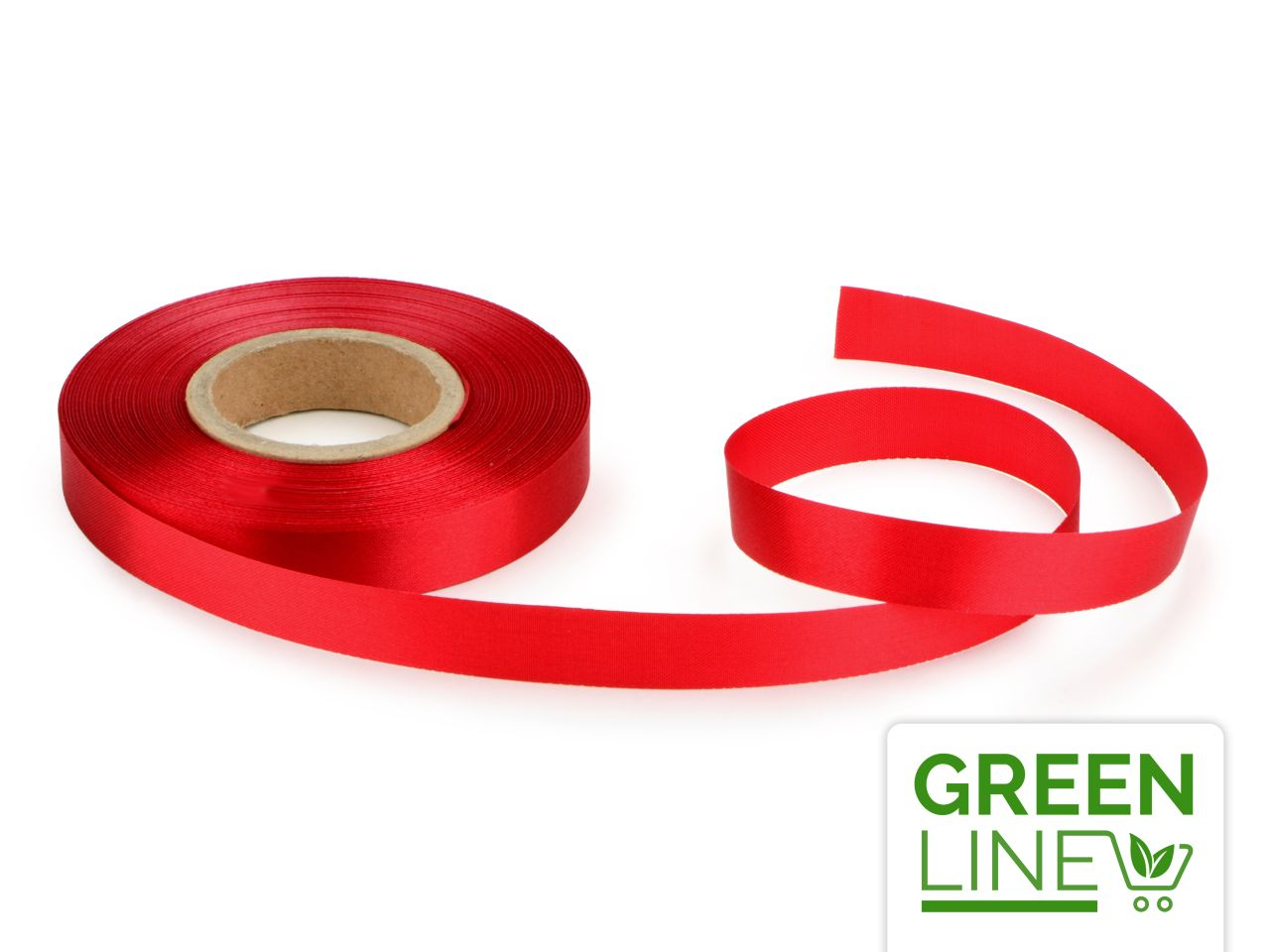 Satinband rot 14mm, 30 Meter GREENLINE