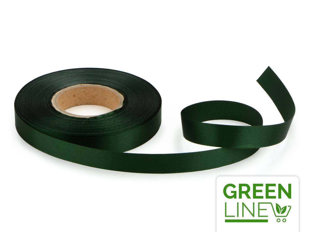 Satinband waldgrn 14mm, 30 Meter GREENLINE