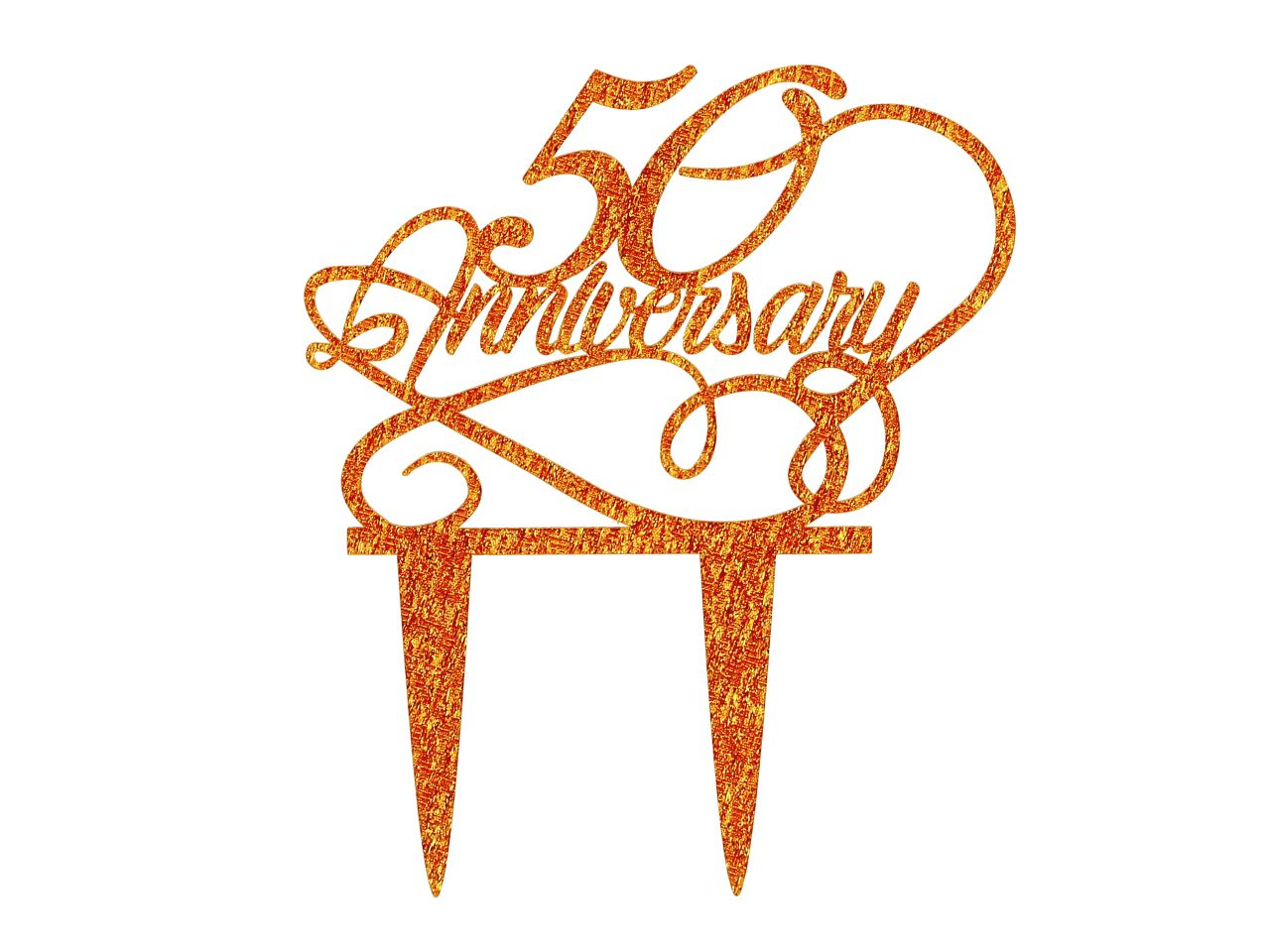 Cake Topper 50. Anniversary gold