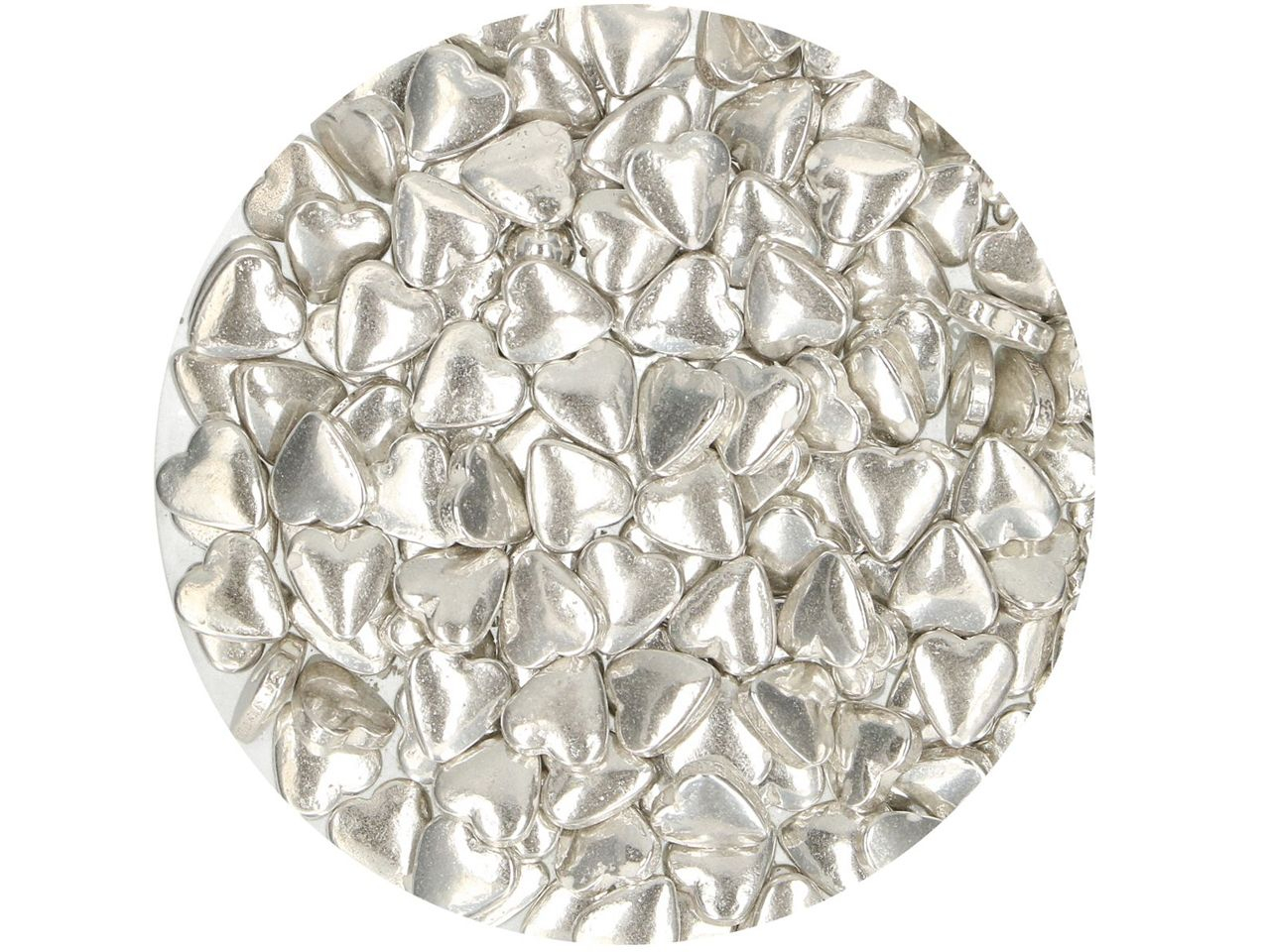 FunCakes Zuckerherzen Metallic Silber 80g