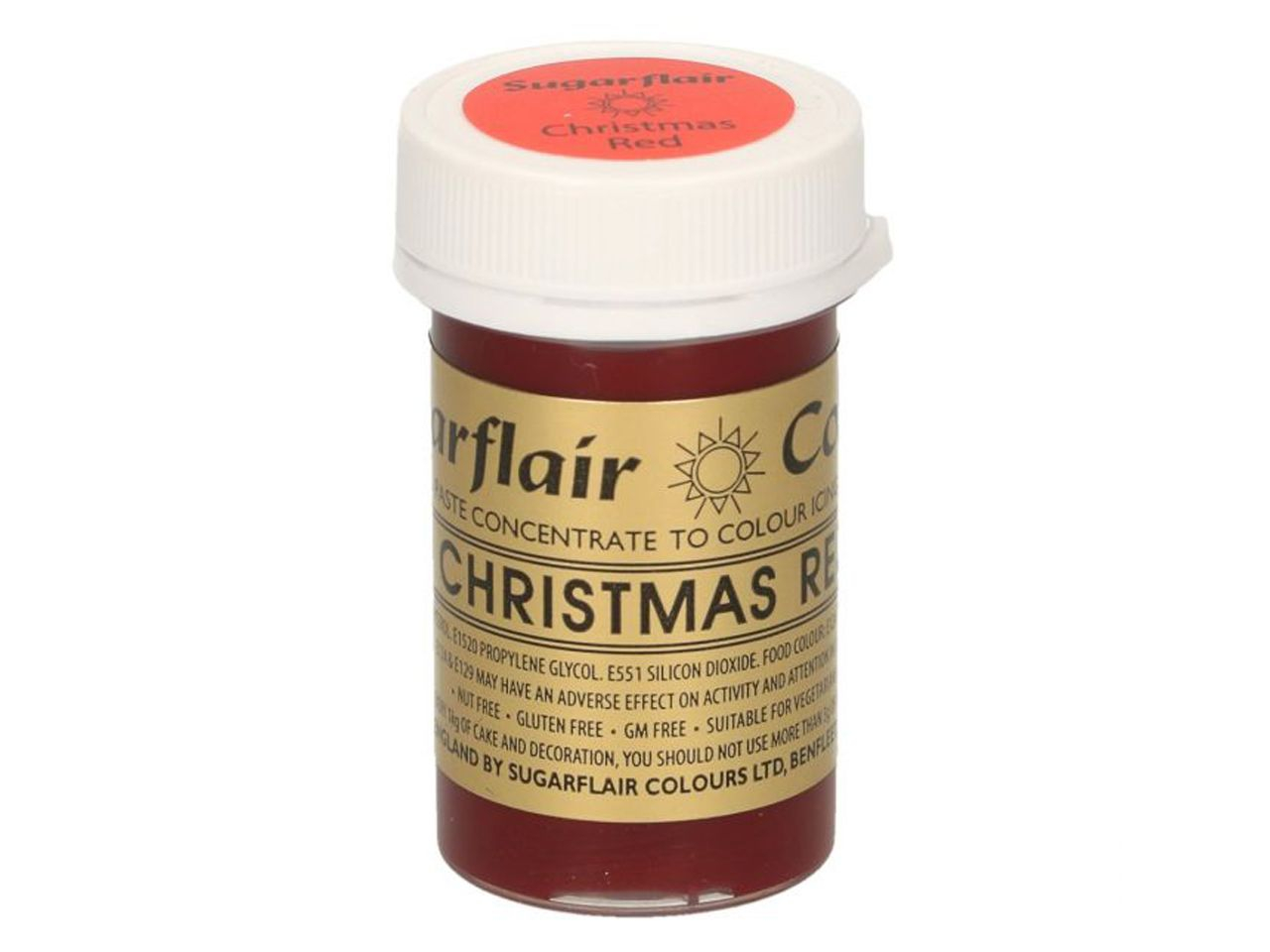 Sugarflair Pastenfarbe Weihnachtsrot 25g