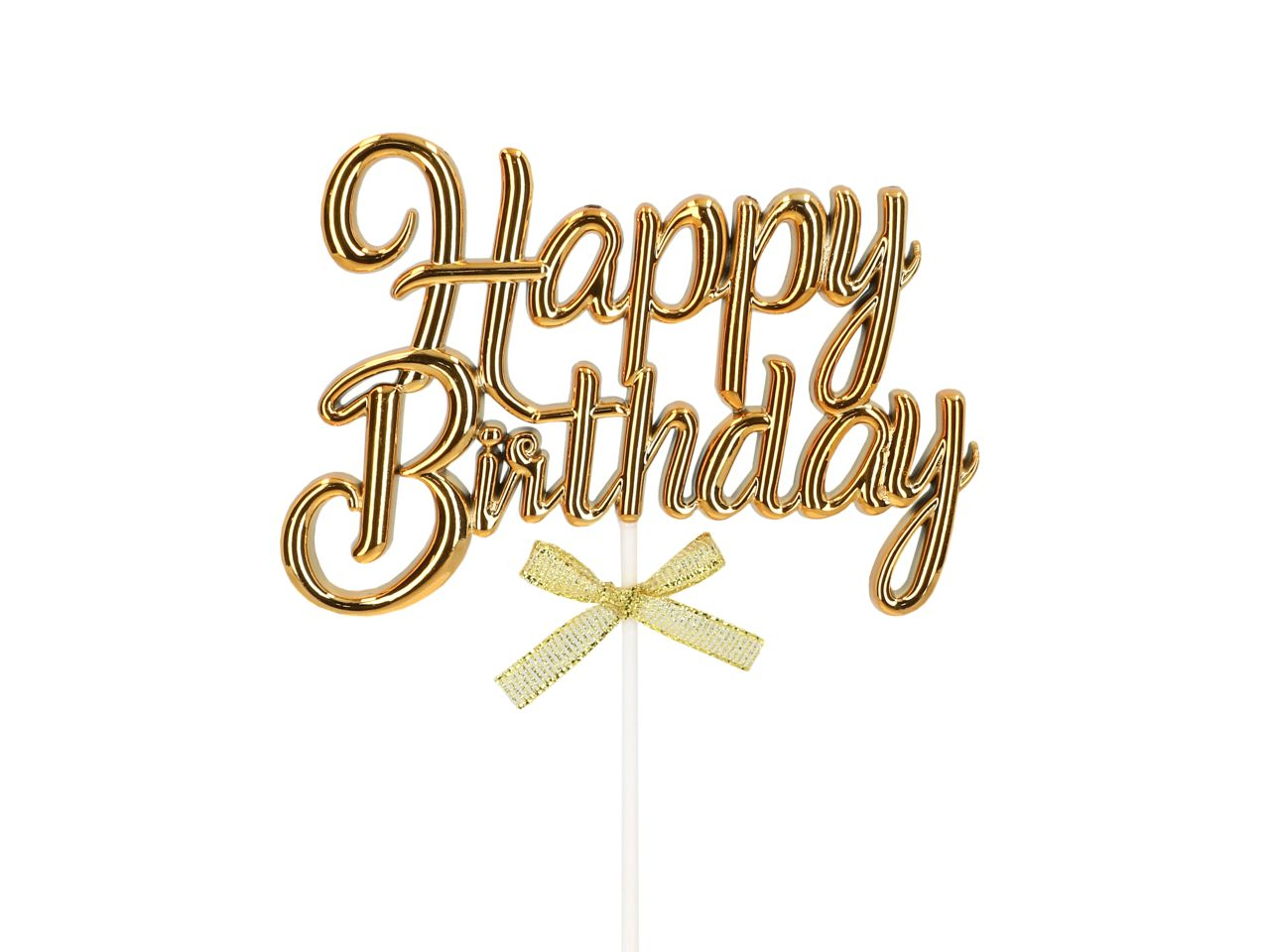 Cake Topper Happy Birthday gold 3D