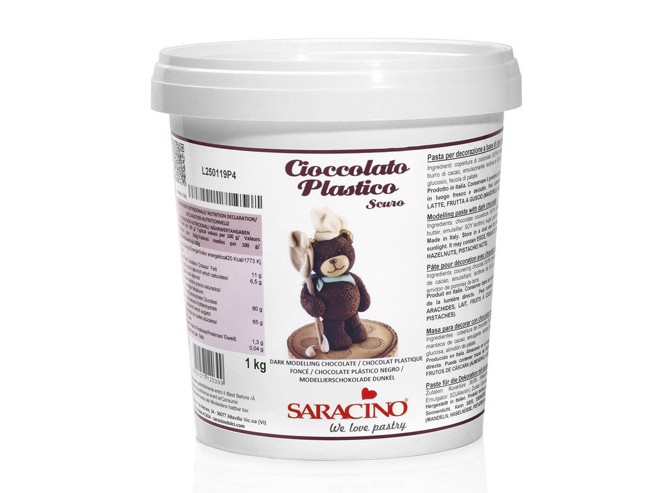 Saracino Modellier-Schokolade Pasta Model dunkel 1kg