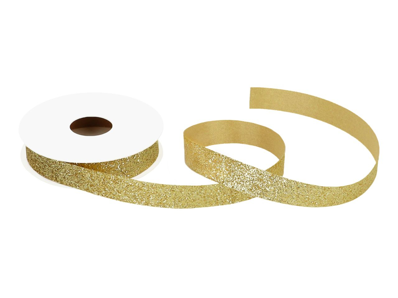 Geschenkband gold glitzer 15mm, 5 Meter