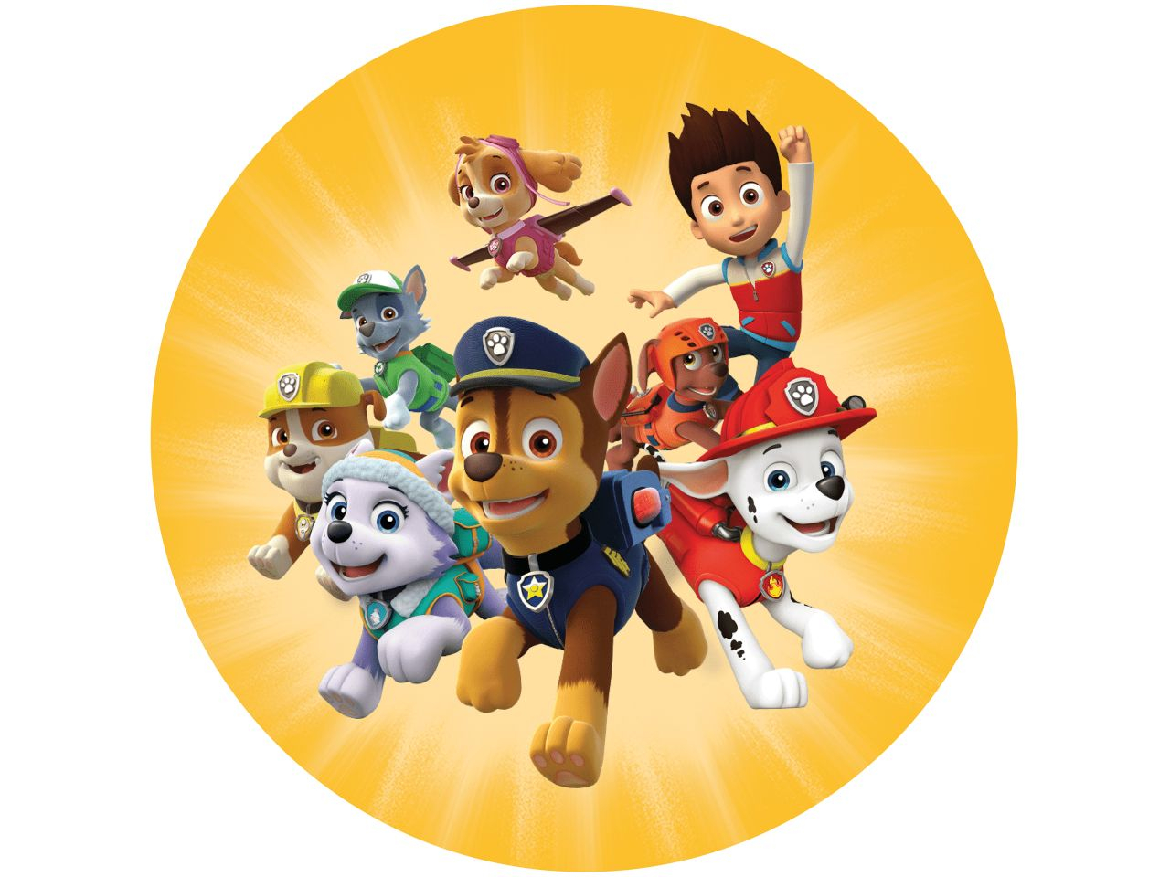 Tortenaufleger Paw Patrol gelb, rund 20cm