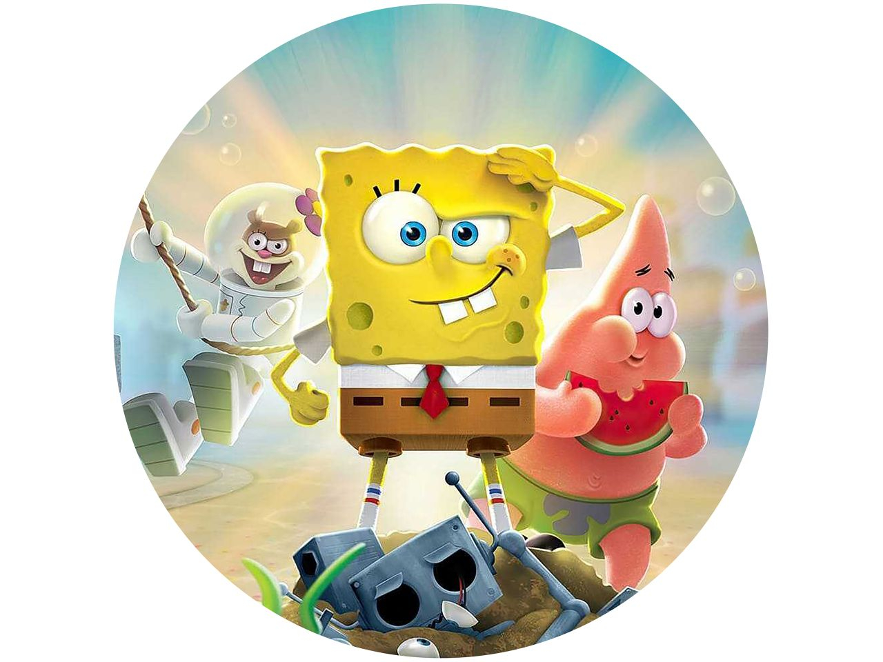 Tortenaufleger Spongebob, Patrick und Sandy, rund 20cm