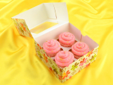 Cupcake Box Blumen fr 4 Stck 2er Set