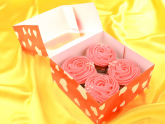 Cupcake Box Herzen für 4 Stück 2er Set