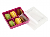 Macaron Verpackung fuchsia 6er