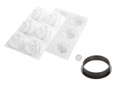 Silikonform Kit Tarte Ring Fleur 80mm