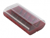 Macaron-Halbschalen 24 Stck bunt in 12er Box ruby