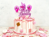 Cake Topper Happy Birthday pink 3D